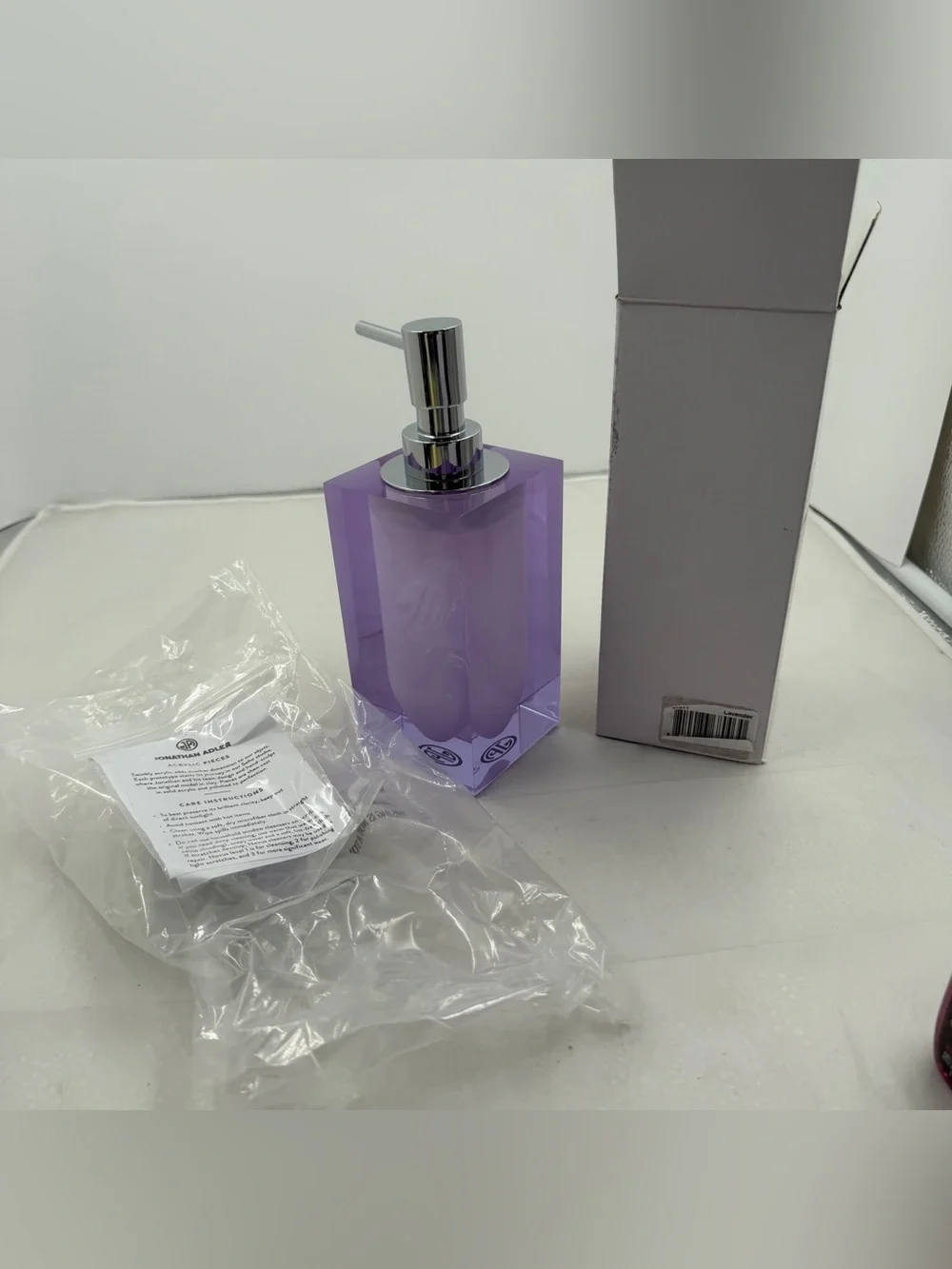 Jonathan Adler Lavender Acrylic Hollywood Soap Dispenser